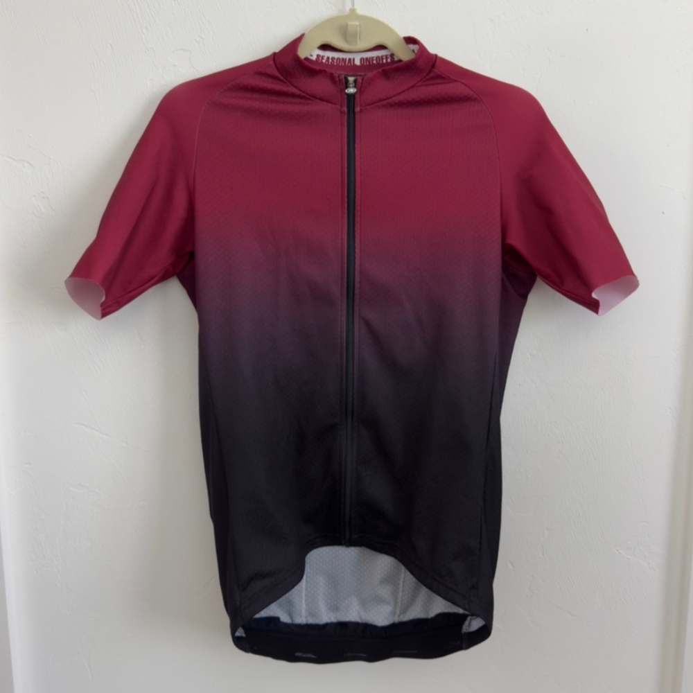 ASSOS Mille GT Short Sleeve Ombré Burgundy Full Zip Jersey M